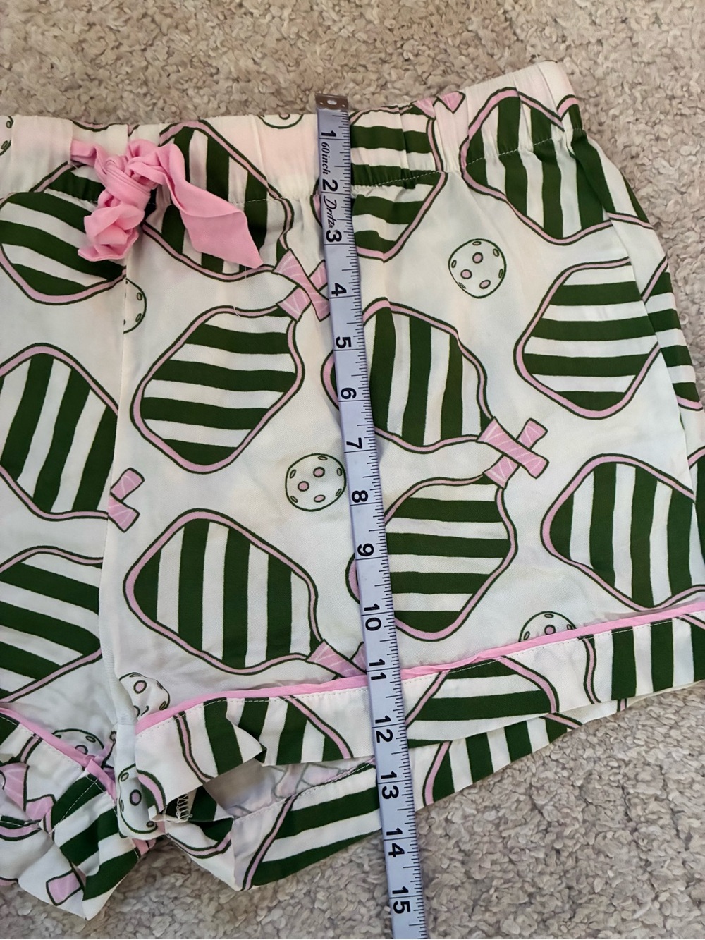 Katie Kime Pickleball Pajama Short Set Green Pink Size M - Picture 10 of 11